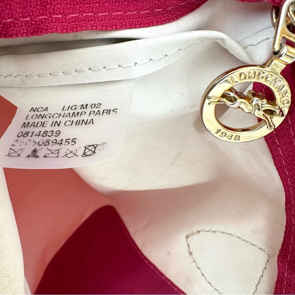 Longchamp Le Pliage Pink Nylon Leather Details Shoulder Bag Tote Bag - Picture 16 of 17